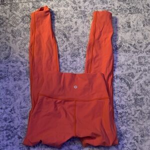 Orange High-Waisted Lululemon Leggings never worn